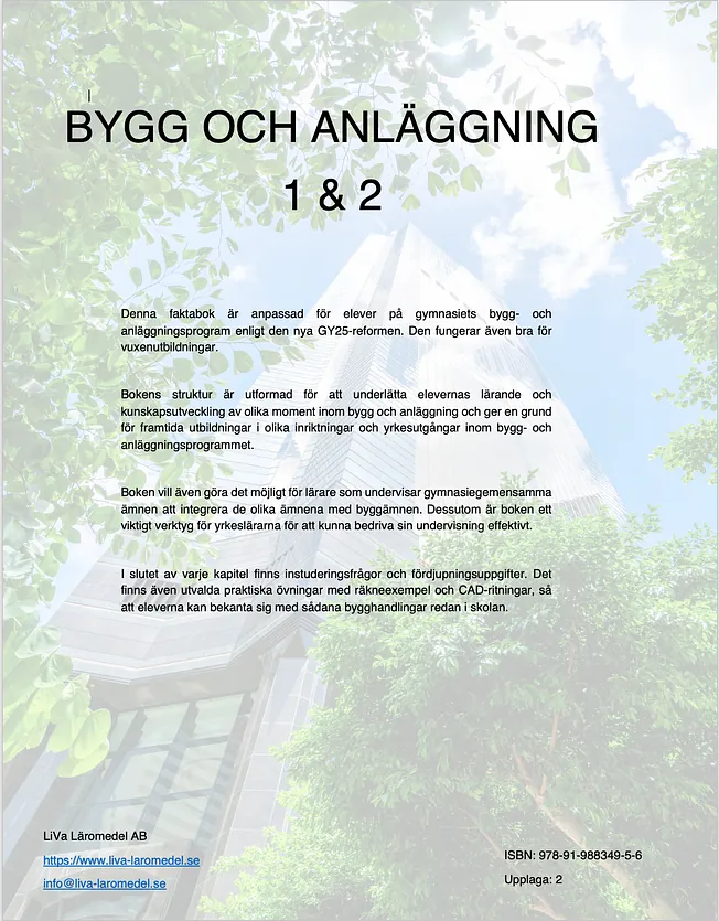 BYGG och ANLÄGGNING 1&2 (UPPL-2) GY-25 (Tillgänglig vår 2025)